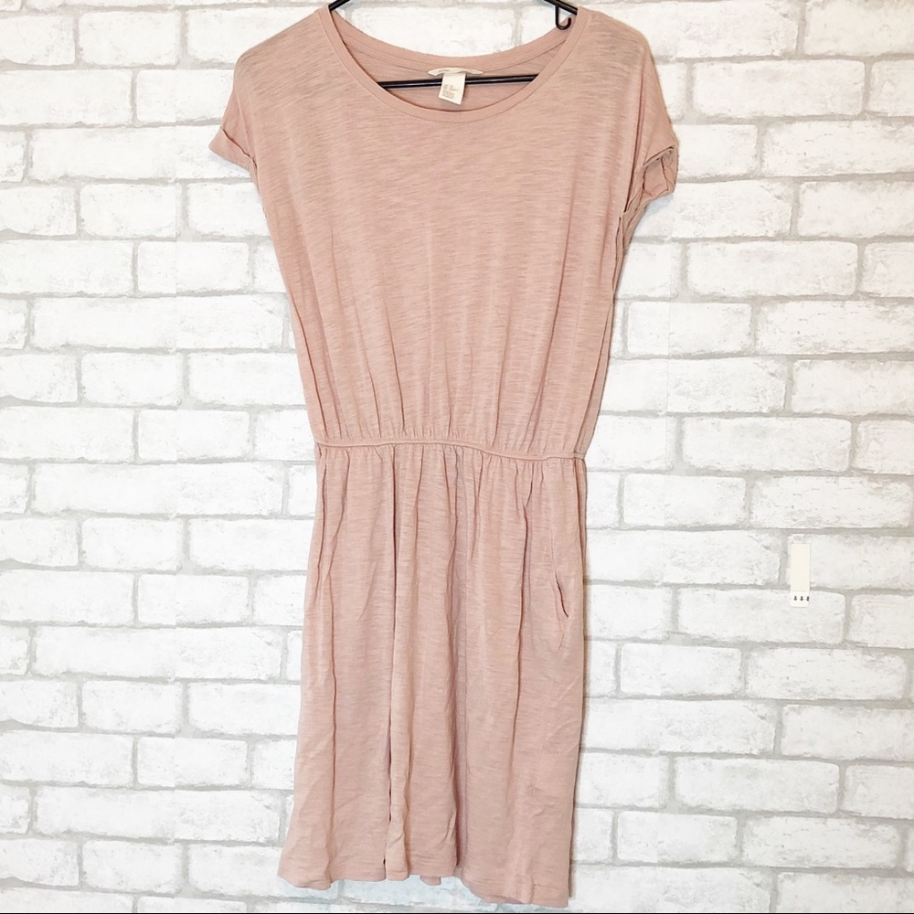 H&M Blush T-shirt Dress with Pockets
